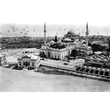 Istanbul (Turkey): the mosquee of Bayezid II (founded in 1492 by ottoman sultan Bayezid II), here in 1903