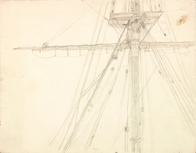 Detail of Mast and Rigging (pencil on paper)