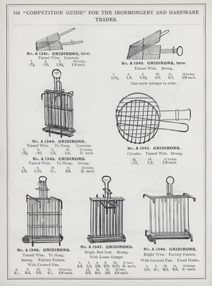 Page of catalogue for the Ironmongery and Hardware Trades, c 1895 (litho)