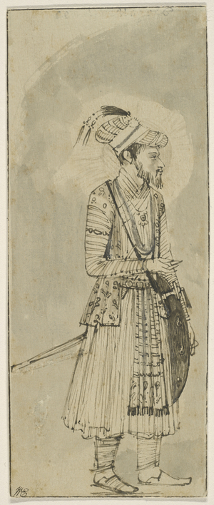 Copy of a Mughal Miniature, c.1655 (pen & ink with wash on paper)