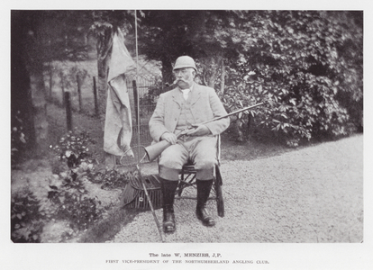 The late W Menzies, JP, First Vice-President of the Northumberland Angling Club (b/w photo)