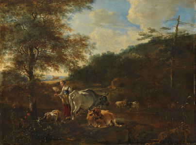 Landscape with cattle, 1649 (oil on panel)