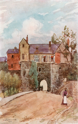 The Porte Gayole, Boulogne (colour litho)
