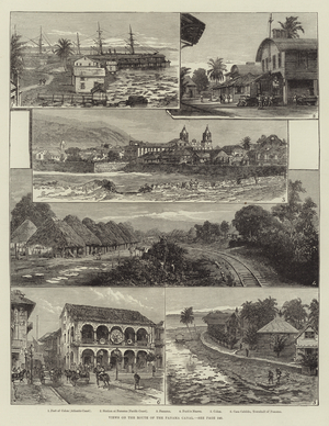 Views on the Route of the Panama Canal (engraving)