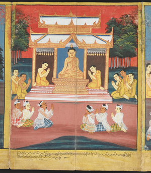Scenes from the life of the Buddha.