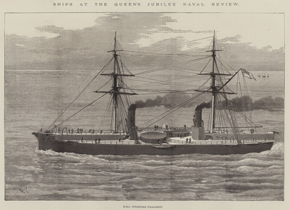 Ships at the Queen's Jubilee Naval Review (engraving)
