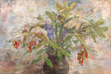 Iris Berries and Blue Hyacinth, 2010 (oil and tempera on panel)