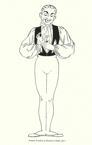 Frederic Franklin as Albrecht in Giselle, Act 1 (litho)