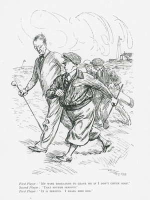 Golf cartoon by Frank Reynolds (litho)