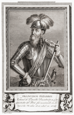 Francisco Pizarro González, after an etching in Retratos de Los Españoles Ilustres, Madrid, Spain, pub. 1791