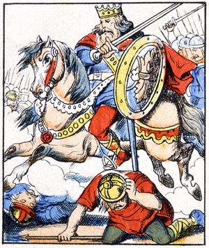 King Dagobert defeated Samon, king of Slavonia, c.1880 (print)