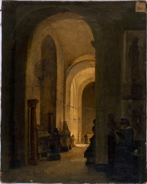 A corridor in the Louvre, 1880 (oil on canvas)
