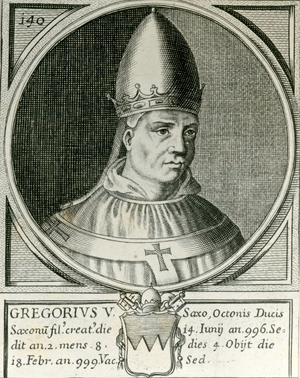 Pope Gregory V (972-999) (engraving)