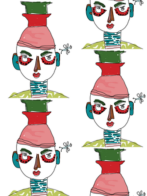 Faces in repeat, 2022 (photoshop)