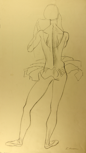 Ballerina with Towel, 1972 (pencil on paper)