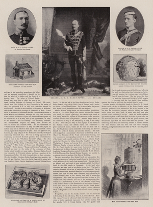 The Hero of Mafeking and his Family (b/w photo)