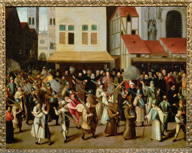 Procession of the Catholic League on the Place de Grevein Paris