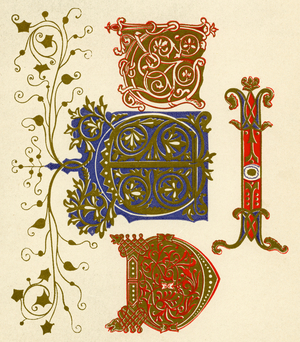 Illuminated letters T, C, I and D
