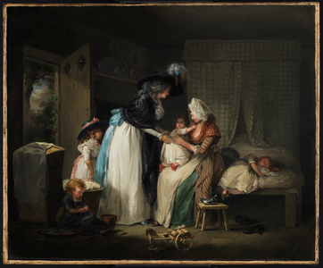 Visit to the child at nurse, 1788 (oil on canvas)