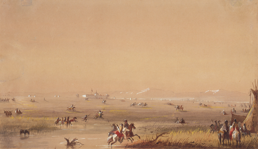 Scene near Fort Laramie, c.1837 (pencil, watercolour and gouache on paper)