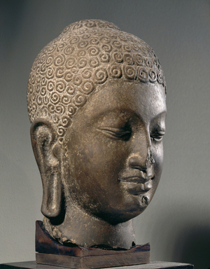 Head of a Buddha, Vat Romlok, Angkor Borei Pre-Angkor period