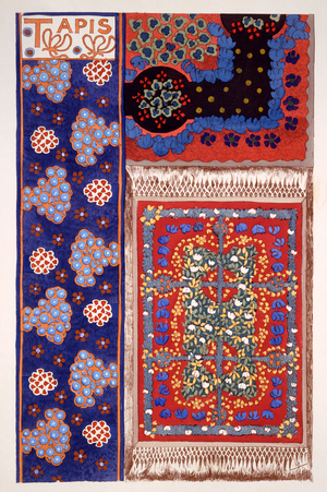 Designs for Carpets or Rugs, from 'Esquisses Decoratives' by Rene Binet, published Paris 1895 (colour litho)