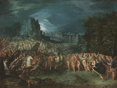 The Bravery of the Persian Women (oil on copper)