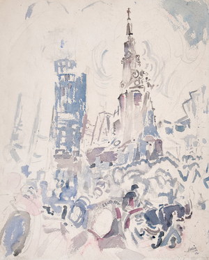 St. Paul's, Lower Manhattan (Broadway, St. Paul's Church), 1912 (w/c on paper)