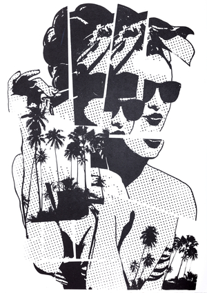 waiting, 2017 (screen print on paper)