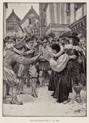 "The crowd hemmed him in" (litho)