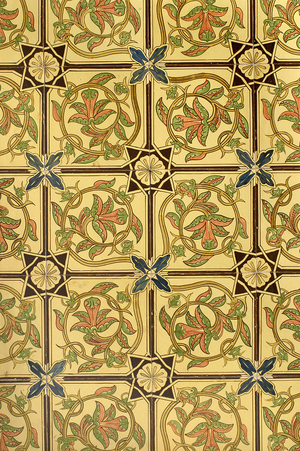 View of the tiles in the old bathroom, Villa Reale, Monza, Lombardy, Italy (photo)