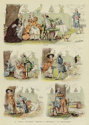 A Story without Words, A Proposal of Marriage (colour litho)