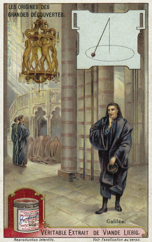 Galileo and the motion of pendulums (chromolitho)