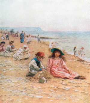 On the Sands – Sandown, Isle of Wight (colour litho)