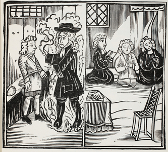 A Terrible and Seasonable Warning to Young Men, illustration from 'Chap-books of the Eighteenth Century' by John Ashton, pub. 1882 (litho)