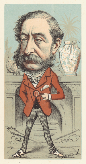 Henry Herbert, 4th Earl of Carnarvon, Secretary of State for the Colonies, 1874 (colour litho)