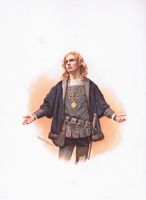 Hamlet, illustration from 'Hamlet ' (colour litho)
