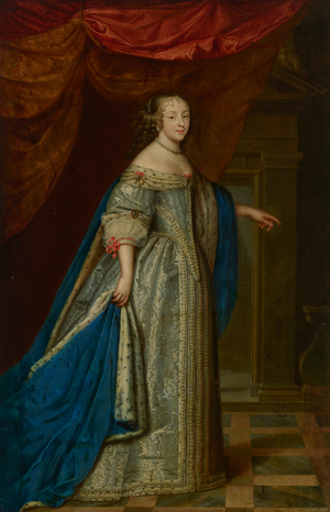 Portrait a woman, full-length, traditionally identified as Henrietta Maria, Queen of England, 1647 (oil on canvas)