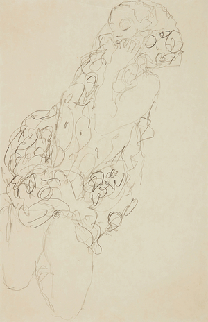 Kneeling Semi Nude, Study for "The Bride" & Kneeling Semi Nude, Studies for "The Bride", 1917 (pencil on paper)