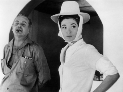 Juliette Greco and Darryl Zanuck on set of The Roots of Heaven 1958 (photo)