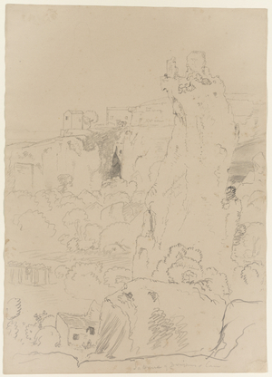 Ear of Dionysus in the Latomia del Paradiso, Syracuse, Sicily, 1842 (pencil on paper)