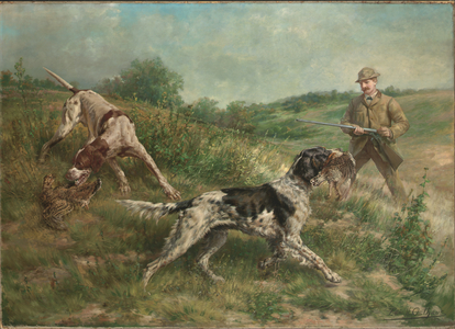 Hunting in an Upland Landscape, 1893 (oil on canvas)
