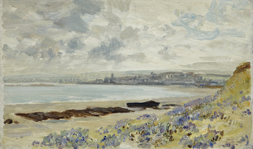 View Across a Bay: Showery Weather (oil on panel)