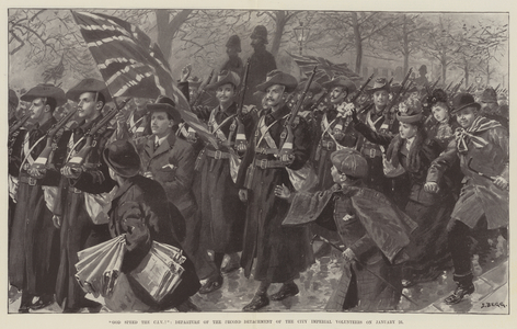 "God Speed the CIV!", Departure of the Second Detachment of the City Imperial Volunteers on 26 January (litho)