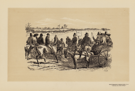 The Tumbletown Steeple-Chase, No 4, Yellow Leads (engraving)