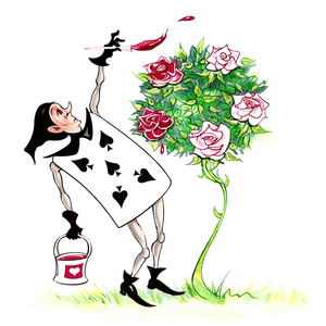 Card painting the roses red - illustration to  Lewis Carroll 's 'Alice's Adventures in Wonderland' (1865), November 2005