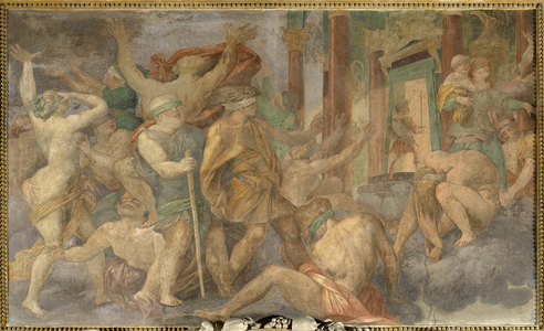 The Chassee Ignorance (fresco of the gallery Francois 1er) 16th century (fresco)