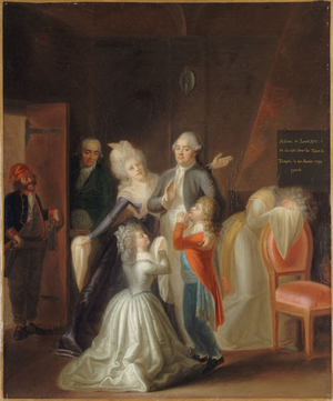 Louis XVI's farewell to his family on January 20, 1793, in 1794 (oil on canvas)