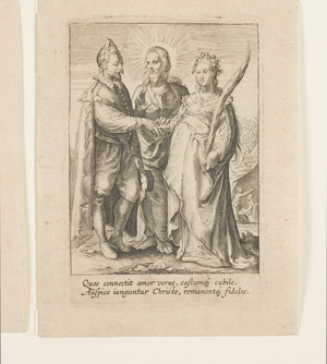 A Marriage Founded Solely on Pure and Chaste Love, Which is Blessed by Christ (engraving)