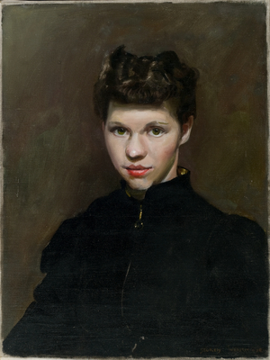 Iva in Black Velvet Dress 1938 (Oil on canvas)